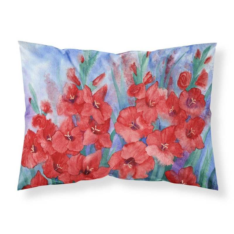 Gladioli Fabric Standard Pillowcase  Artistic Decorative Front, White Back IBD0250PILLOWCASE