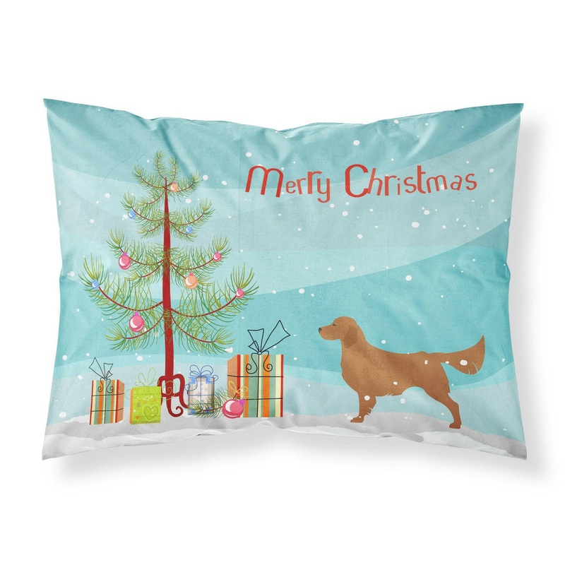 Golden Retriever Merry Christmas Tree Fabric Standard Pillowcase  Artistic Decorative Front, White Back BB2922PILLOWCASE