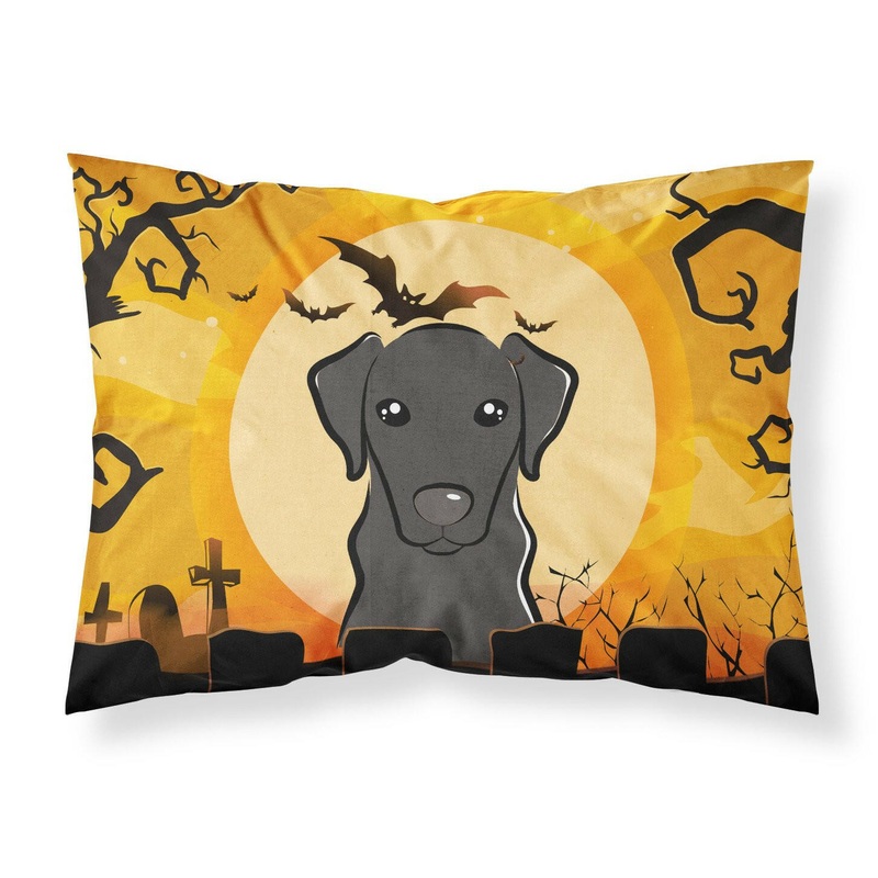 Halloween Black Labrador Fabric Standard Pillowcase  Artistic Decorative Front, White Back BB1793PILLOWCASE