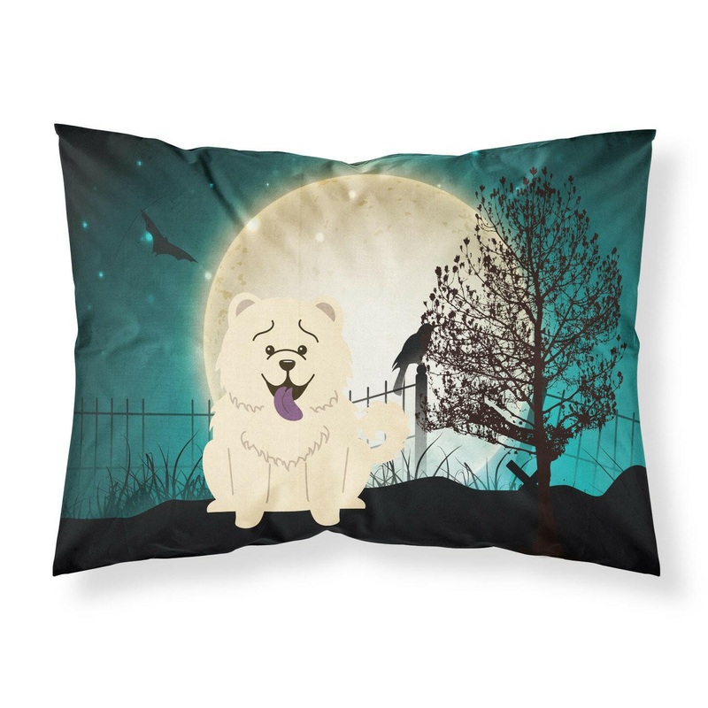 Halloween Scary Chow Chow White Fabric Standard Pillowcase  Artistic Decorative Front, White Back BB2330PILLOWCASE