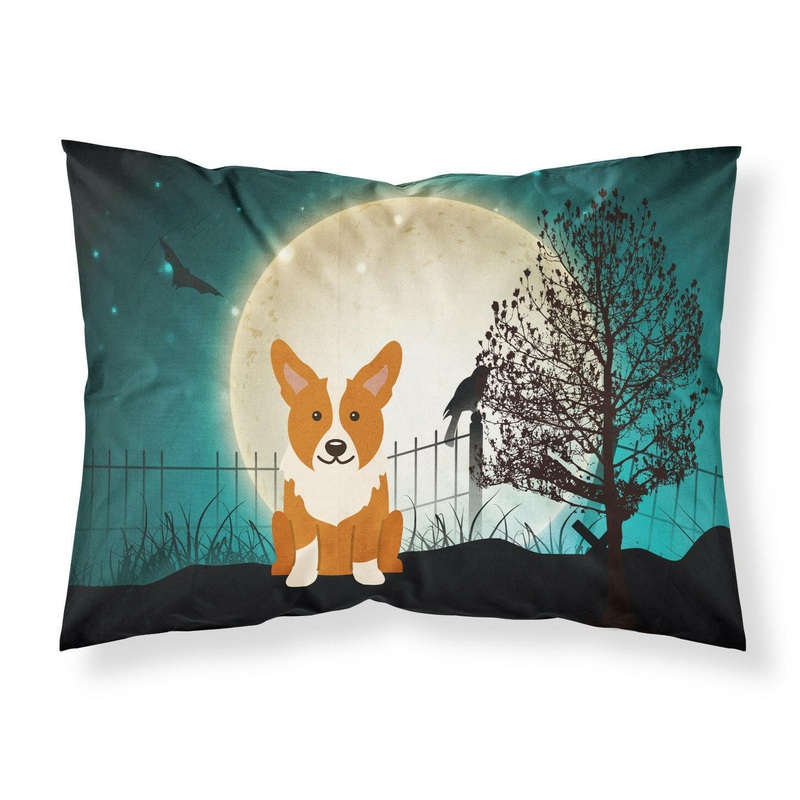 Halloween Scary Corgi Fabric Standard Pillowcase  Artistic Decorative Front, White Back BB2290PILLOWCASE