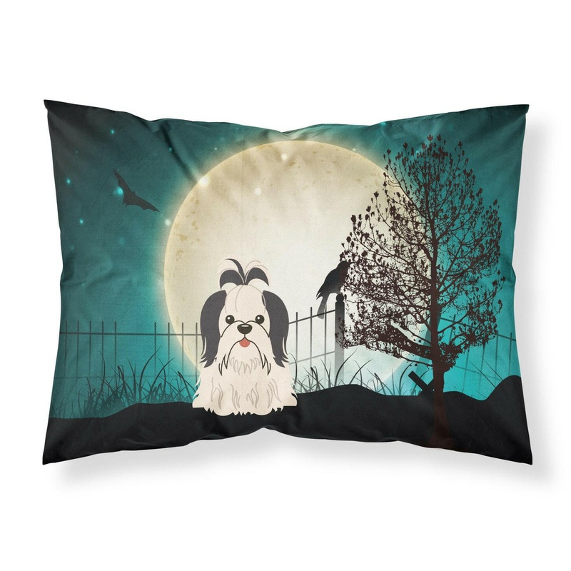 Halloween Scary Shih Tzu Black White Fabric Standard Pillowcase  Artistic Decorative Front, White Back BB2278PILLOWCASE