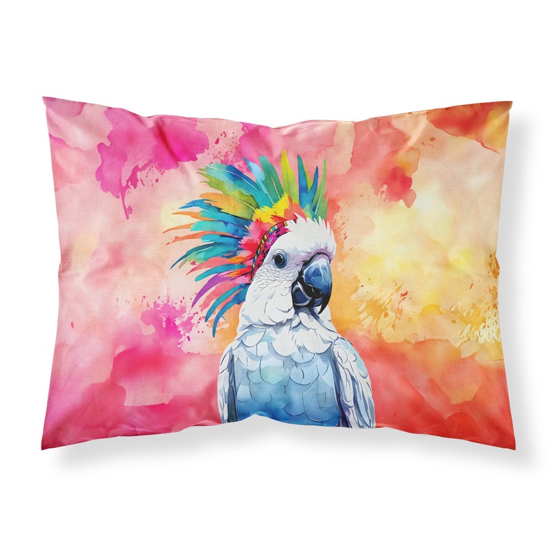 Hippie Animal Cockatoo Standard Pillowcase  Artistic Decorative Front, White Back