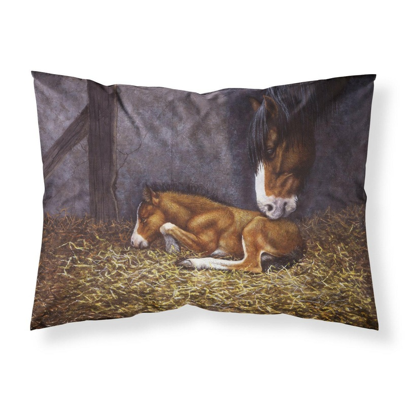 Horse and Her Foal Fabric Standard Pillowcase  Artistic Decorative Front, White Back BDBA0207PILLOWCASE