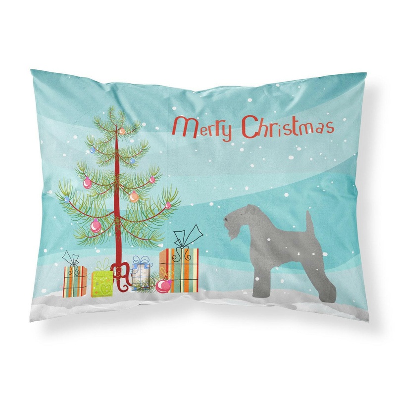 Kerry Blue Terrier Merry Christmas Tree Fabric Standard Pillowcase  Artistic Decorative Front, White Back BB2910PILLOWCASE