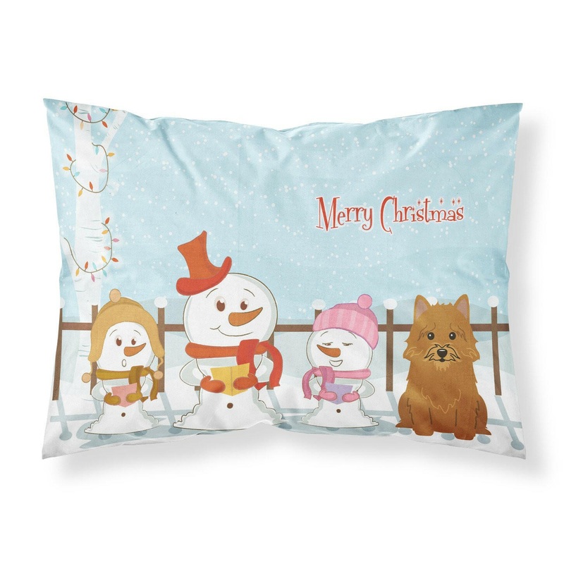 Merry Christmas Carolers Norwich Terrier Fabric Standard Pillowcase  Artistic Decorative Front, White Back BB2351PILLOWCASE