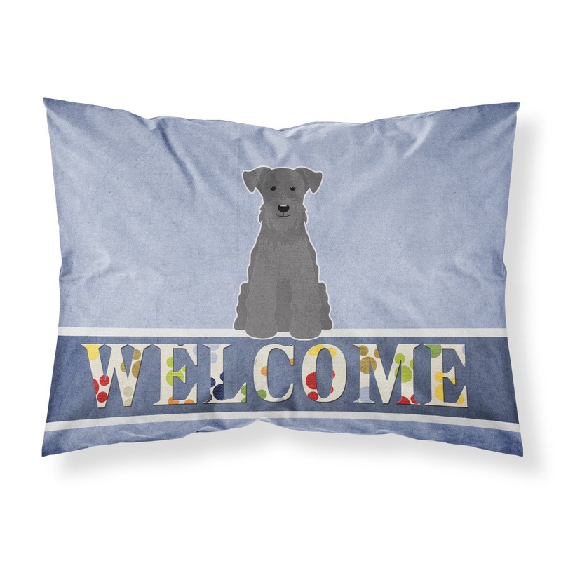 Miniature Schanuzer Black Welcome Fabric Standard Pillowcase  Artistic Decorative Front, White Back BB5632PILLOWCASE