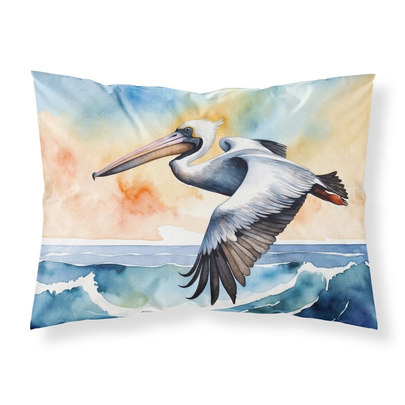 Pelican Soaring Standard Pillowcase  Artistic Decorative Front, White Back