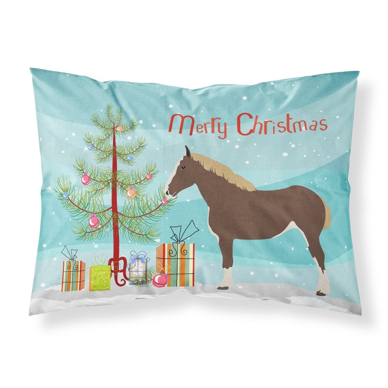 Percheron Horse Christmas Fabric Standard Pillowcase  Artistic Decorative Front, White Back BB9273PILLOWCASE