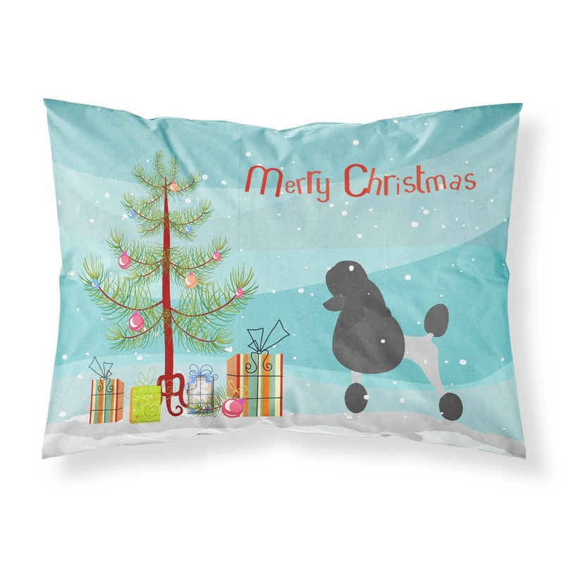 Poodle Merry Christmas Tree Fabric Standard Pillowcase  Artistic Decorative Front, White Back BB2957PILLOWCASE