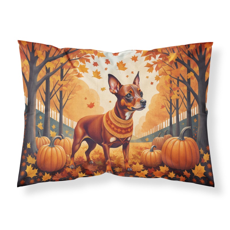 Red Miniature Pinscher Fall Fabric Standard Pillowcase  Artistic Decorative Front, White Back