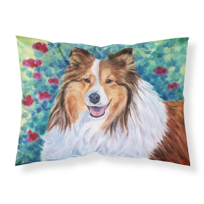 Sheltie Fabric Standard Pillowcase  Artistic Decorative Front, White Back 7424PILLOWCASE
