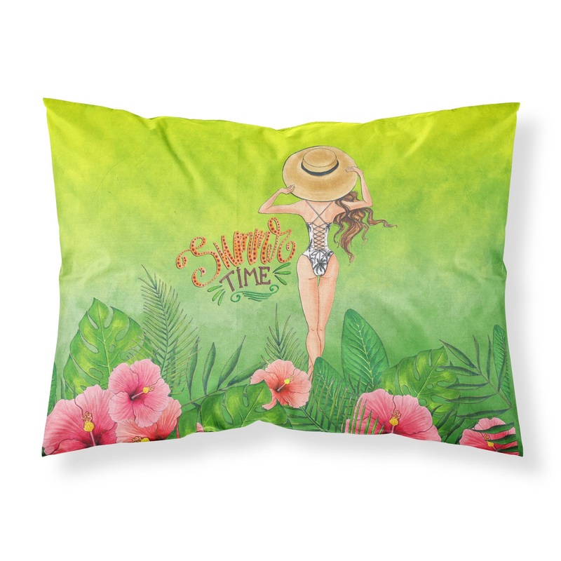 Summer Time Lady in Swimsuit Fabric Standard Pillowcase  Artistic Decorative Front, White Back BB7455PILLOWCASE