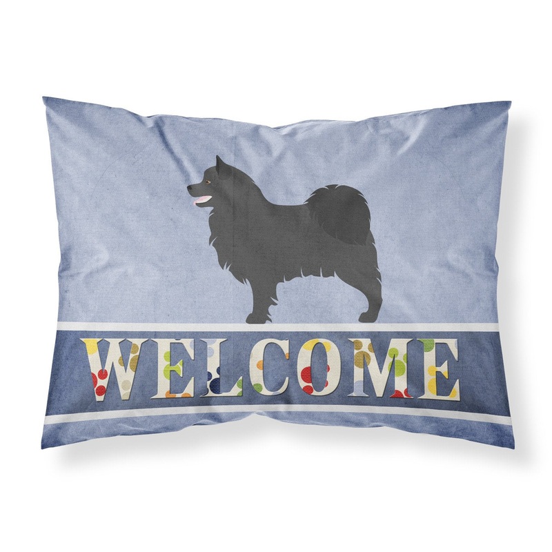 Swedish Lapphund Welcome Fabric Standard Pillowcase  Artistic Decorative Front, White Back BB8347PILLOWCASE