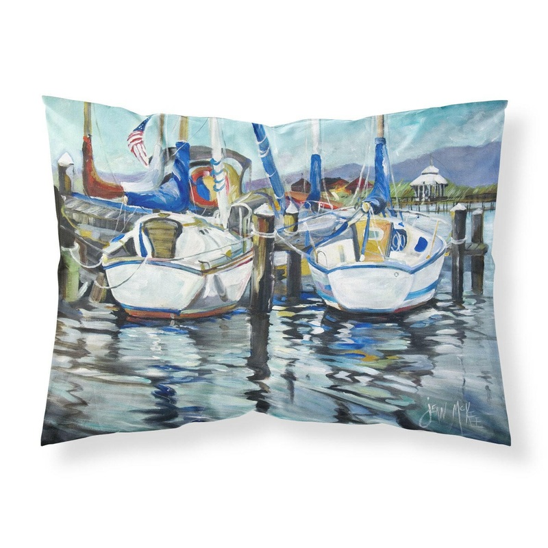 Tourquoise Bay Sailboat Fabric Standard Pillowcase  Artistic Decorative Front, White Back JMK1087PILLOWCASE