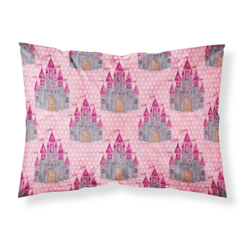 Watercolor Princess Castle Fabric Standard Pillowcase BB7549PILLOWCASE