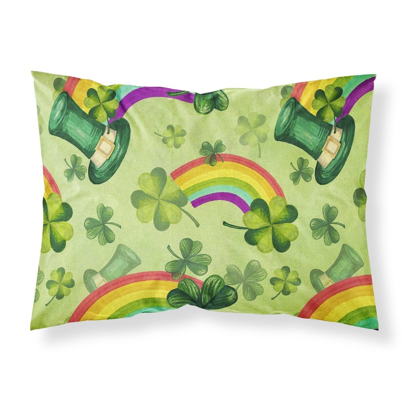 Watercolor St Patrick's Day Lucky Leprechan Fabric Standard Pillowcase BB7560PILLOWCASE