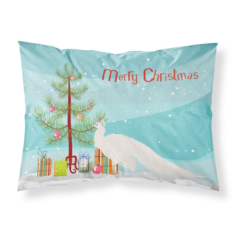 White Peacock Peafowl Christmas Fabric Standard Pillowcase  Artistic Decorative Front, White Back BB9293PILLOWCASE