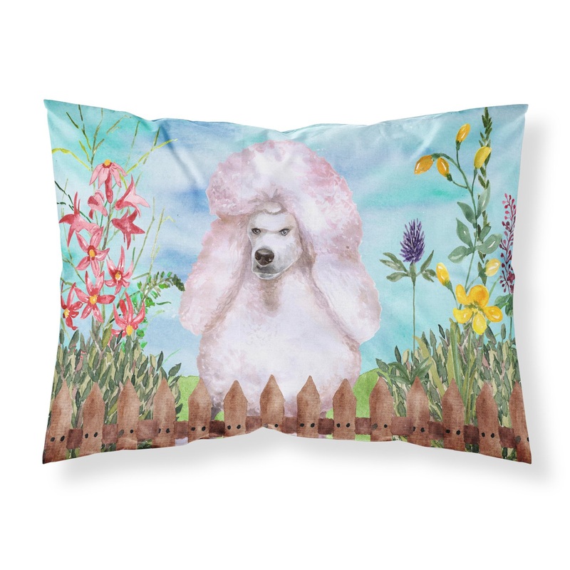 White Standard Poodle Spring  Standard Pillowcase  Artistic Decorative Front, White Back CK1279PILLOWCASE