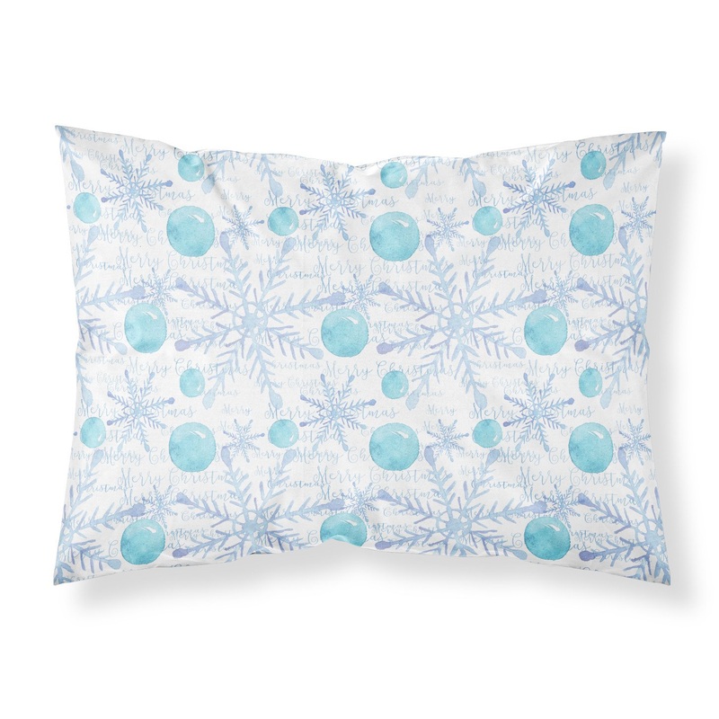 Winter Snowflakes on White Fabric Standard Pillowcase  Artistic Decorative Front, White Back BB7487PILLOWCASE