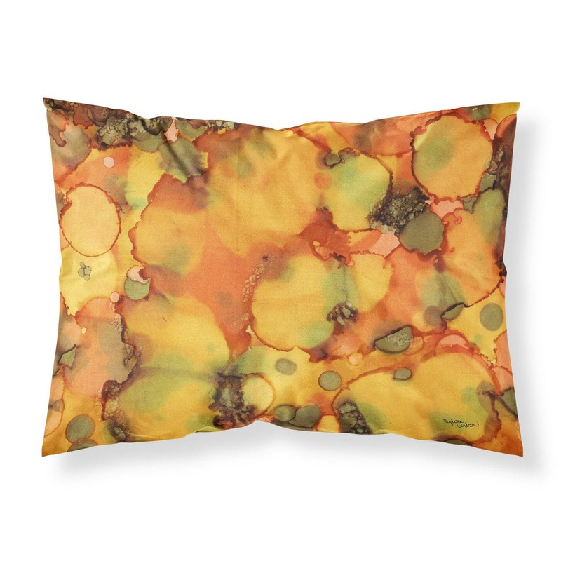Abstract in Orange and Greens Fabric Standard Pillowcase  Artistic Decorative Front, White Back 8976PILLOWCASE