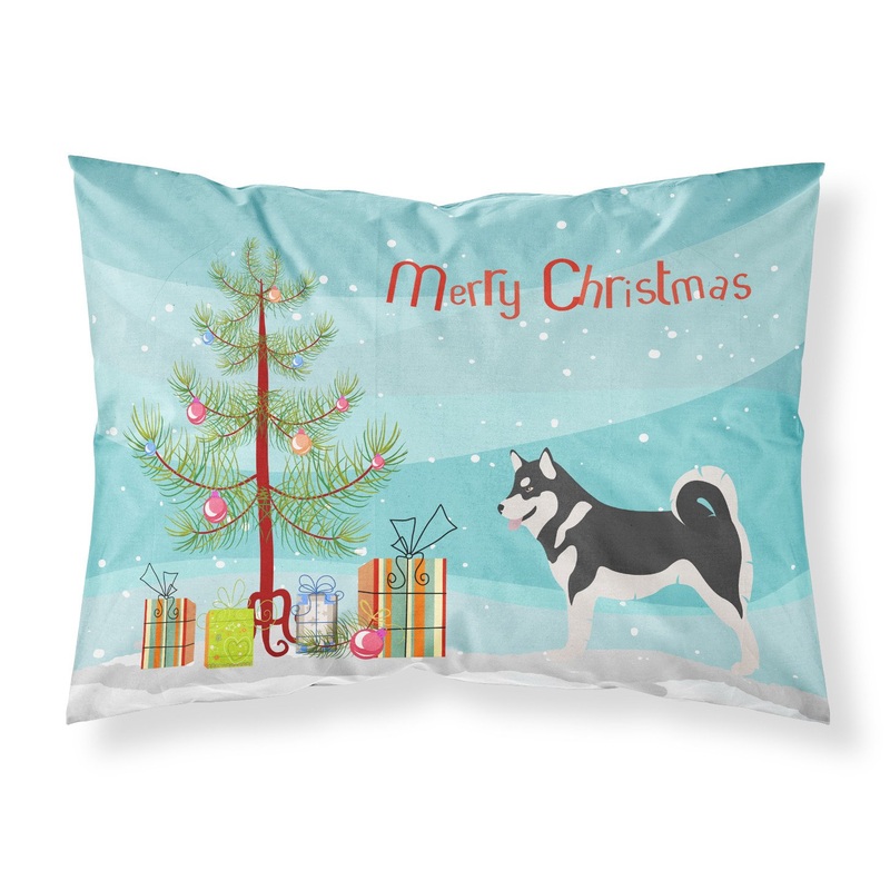 Alaskan Malamute Christmas Fabric Standard Pillowcase  Artistic Decorative Front, White Back BB8486PILLOWCASE