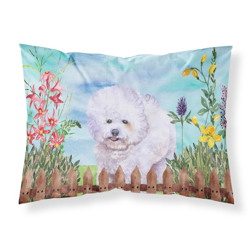 Bichon Frise Spring  Standard Pillowcase  Artistic Decorative Front, White Back CK1210PILLOWCASE