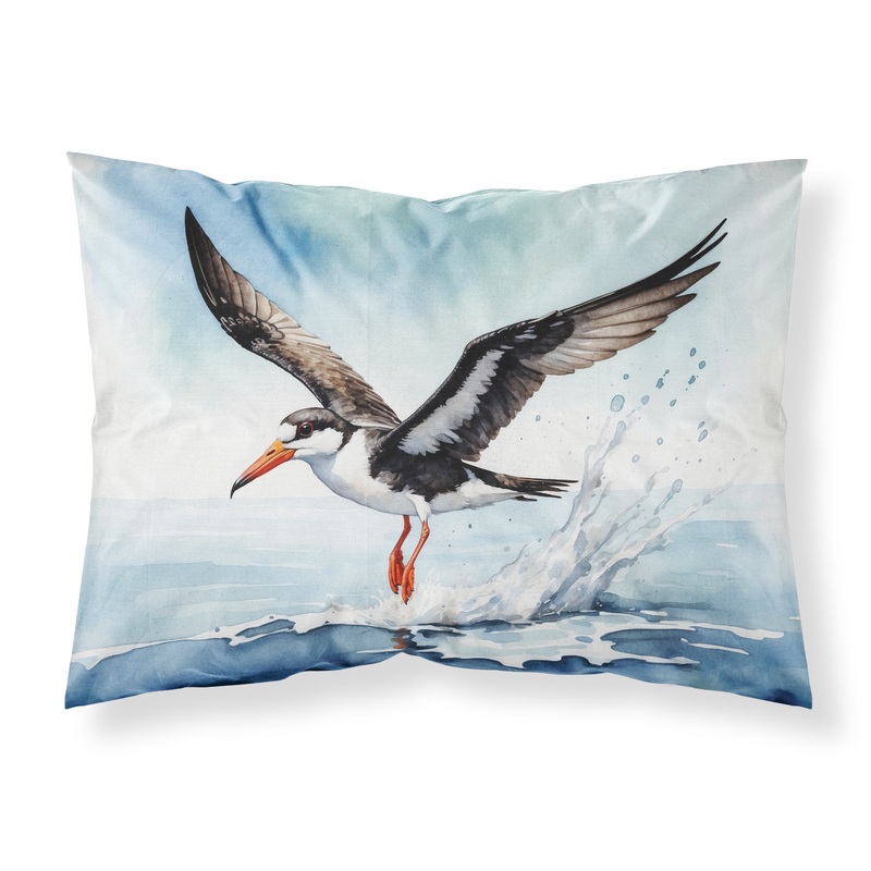 Black Skimmer Standard Pillowcase  Artistic Decorative Front, White Back