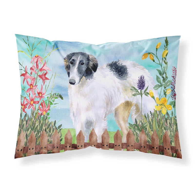 Borzoi Spring  Standard Pillowcase  Artistic Decorative Front, White Back CK1234PILLOWCASE
