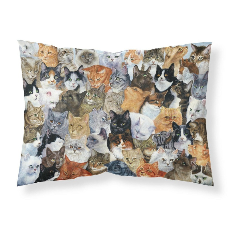 Cats Galore Fabric Standard Pillowcase  Artistic Decorative Front, White Back BDBA0414PILLOWCASE
