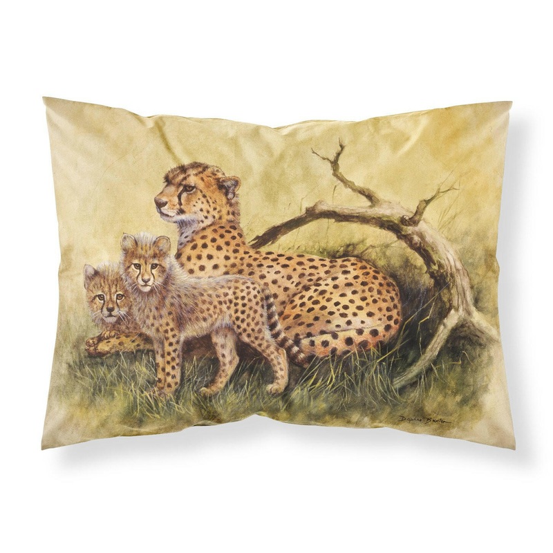 Cheetahs by Daphne Baxter Fabric Standard Pillowcase  Artistic Decorative Front, White Back BDBA0113PILLOWCASE