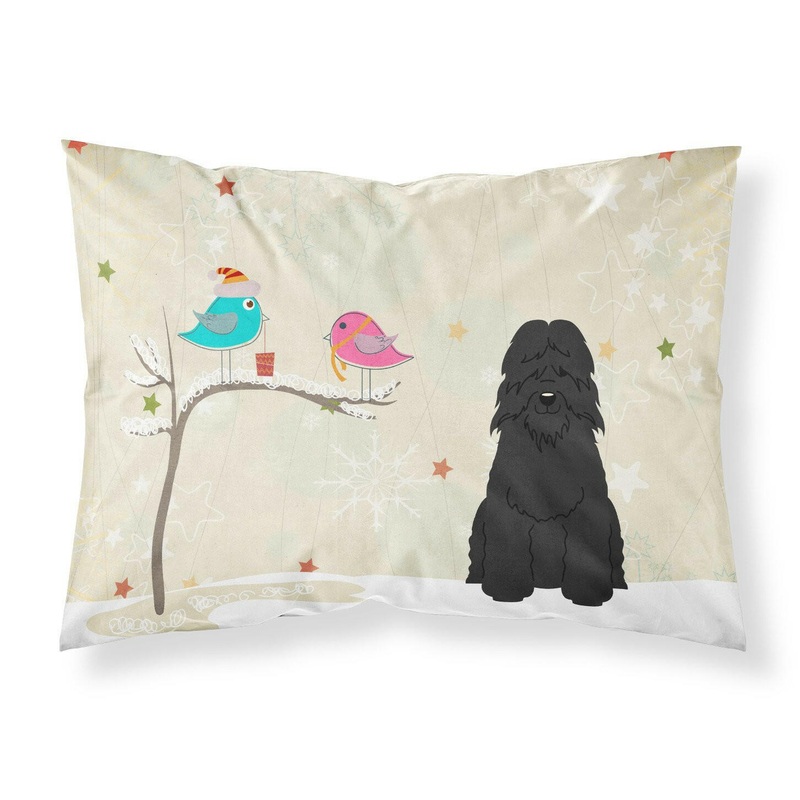 Christmas Presents between Friends Bouvier des Flandres Fabric Standard Pillowcase  Artistic Decorative Front, White Back BB2546PILLOWCASE
