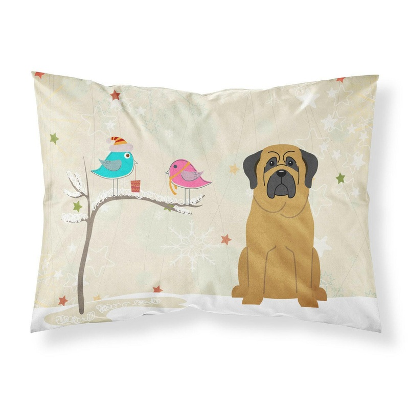 Christmas Presents between Friends Mastiff Fabric Standard Pillowcase  Artistic Decorative Front, White Back BB2490PILLOWCASE