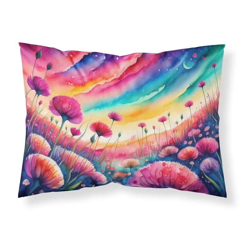 Dianthus in Color Fabric Standard Pillowcase  Artistic Decorative Front, White Back