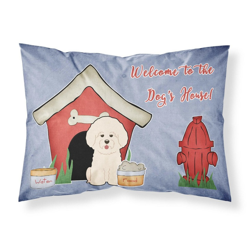 Dog House Collection Bichon Frise Fabric Standard Pillowcase  Artistic Decorative Front, White Back BB2829PILLOWCASE