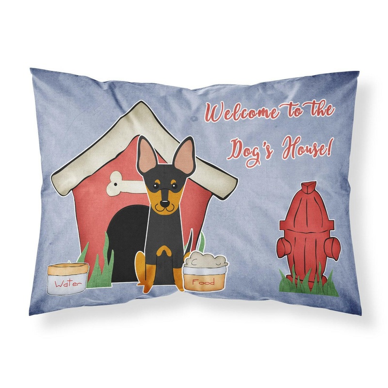 Dog House Collection English Toy Terrier Fabric Standard Pillowcase  Artistic Decorative Front, White Back BB2863PILLOWCASE