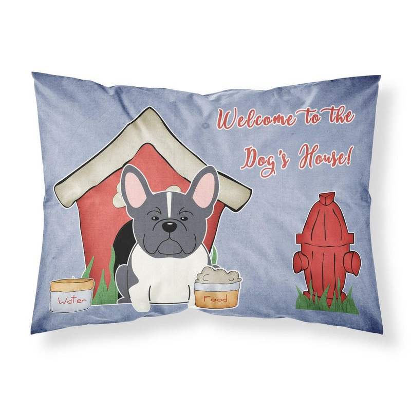 Dog House Collection French Bulldog Black White Fabric Standard Pillowcase  Artistic Decorative Front, White Back BB2766PILLOWCASE