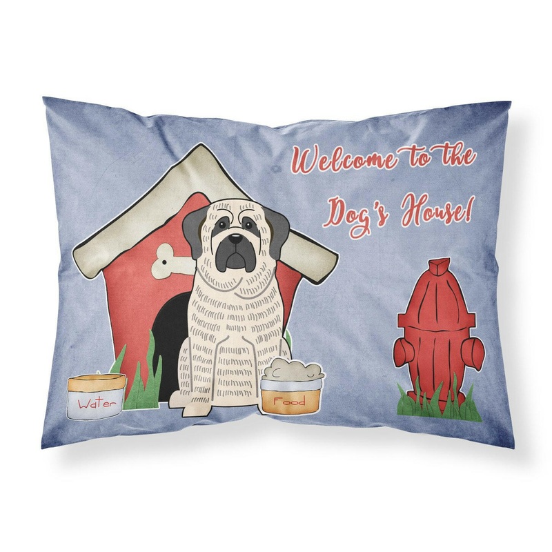 Dog House Collection Mastiff Brindle White Fabric Standard Pillowcase  Artistic Decorative Front, White Back BB2770PILLOWCASE