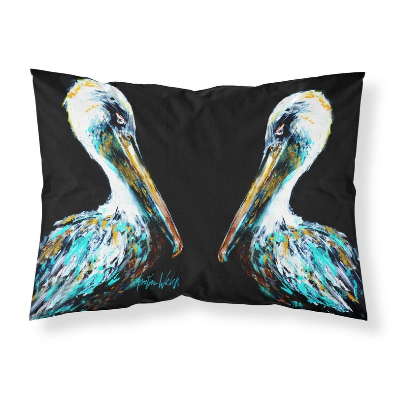 Dressed in Black Pelican Standard Pillowcases  Artistic Decorative Front, Crisp White Back MW1164PILLOWCASE