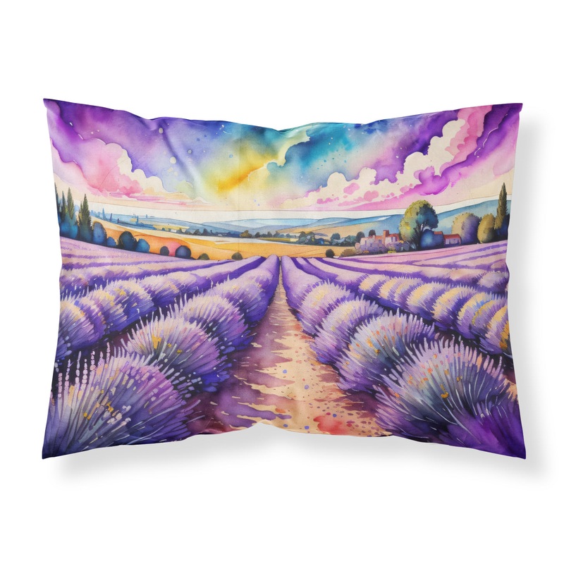 English Lavender in Color Fabric Standard Pillowcase  Artistic Decorative Front, White Back