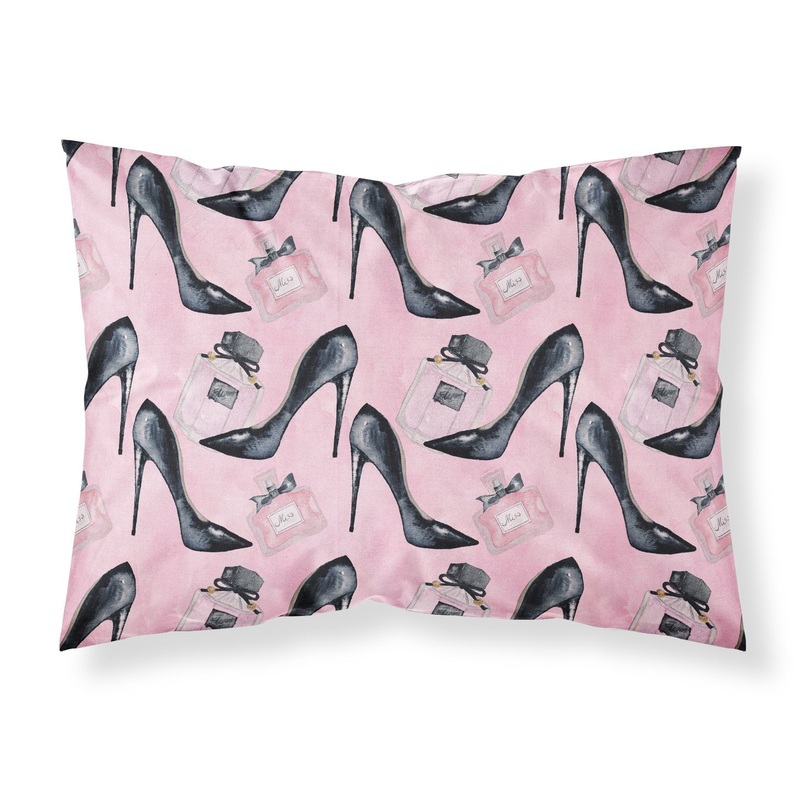 Fashion Diva Shoes and Perfume Fabric Standard Pillowcase  Artistic Decorative Front, White Back BB7507PILLOWCASE