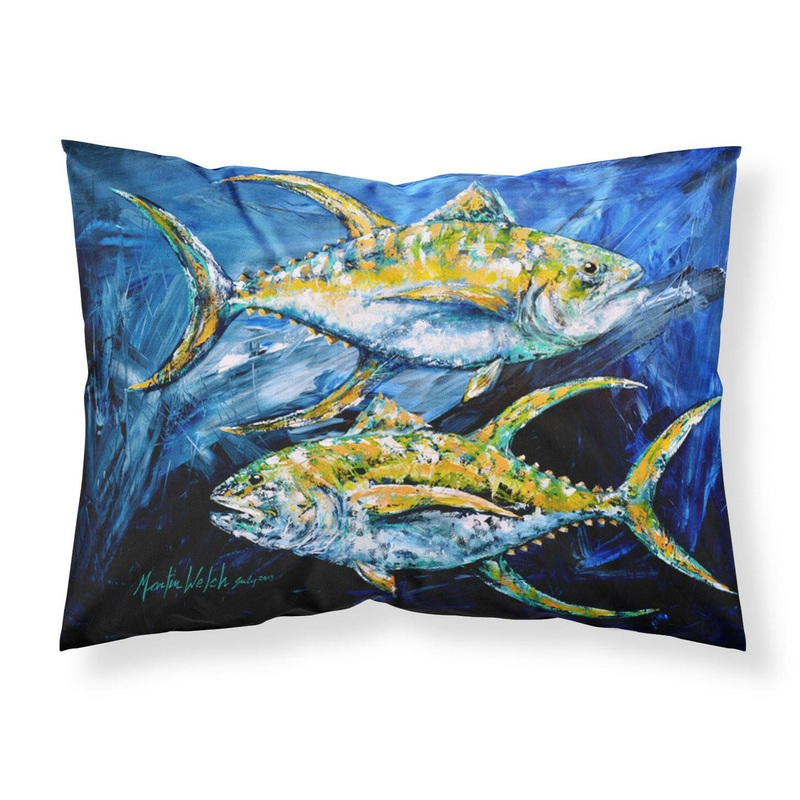 Fish - Tuna Tuna Blue Standard Pillowcases  Artistic Decorative Front, Crisp White Back
