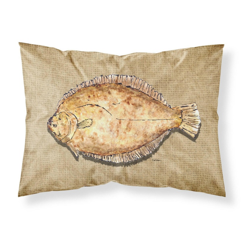 Flounder Standard Pillowcases  Artistic Decorative Front, Crisp White Back