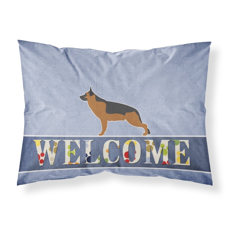 German Shepherd Welcome Fabric Standard Pillowcase  Artistic Decorative Front, White Back BB5528PILLOWCASE