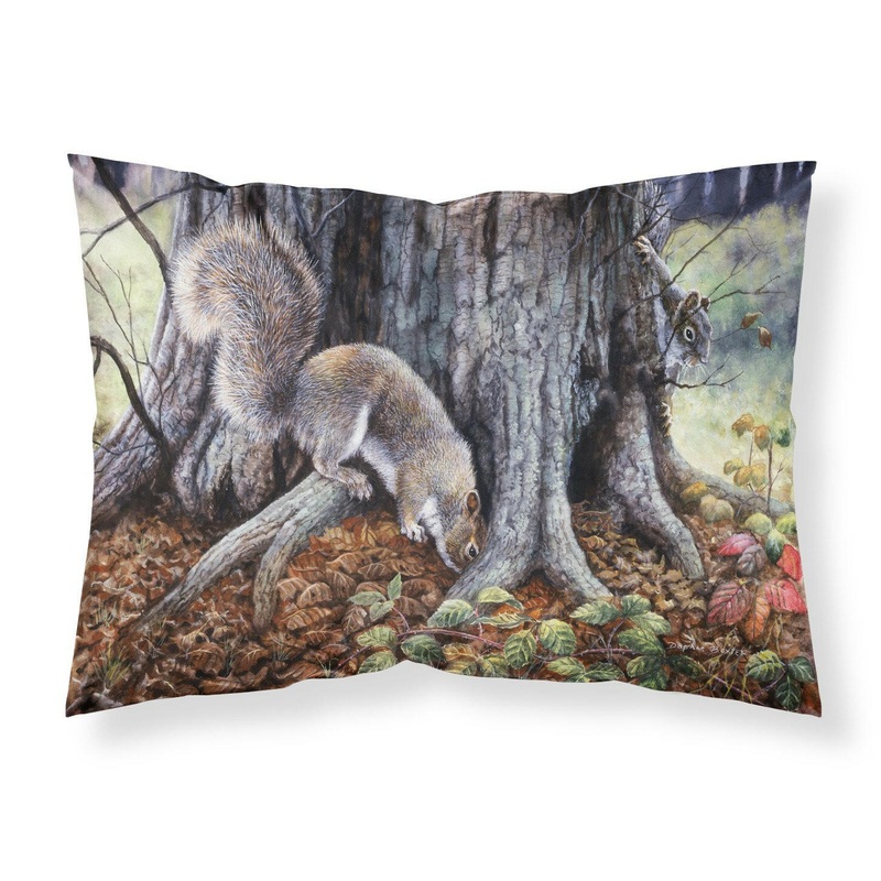Grey Squirrels around the Tree Fabric Standard Pillowcase  Artistic Decorative Front, White Back BDBA0260PILLOWCASE