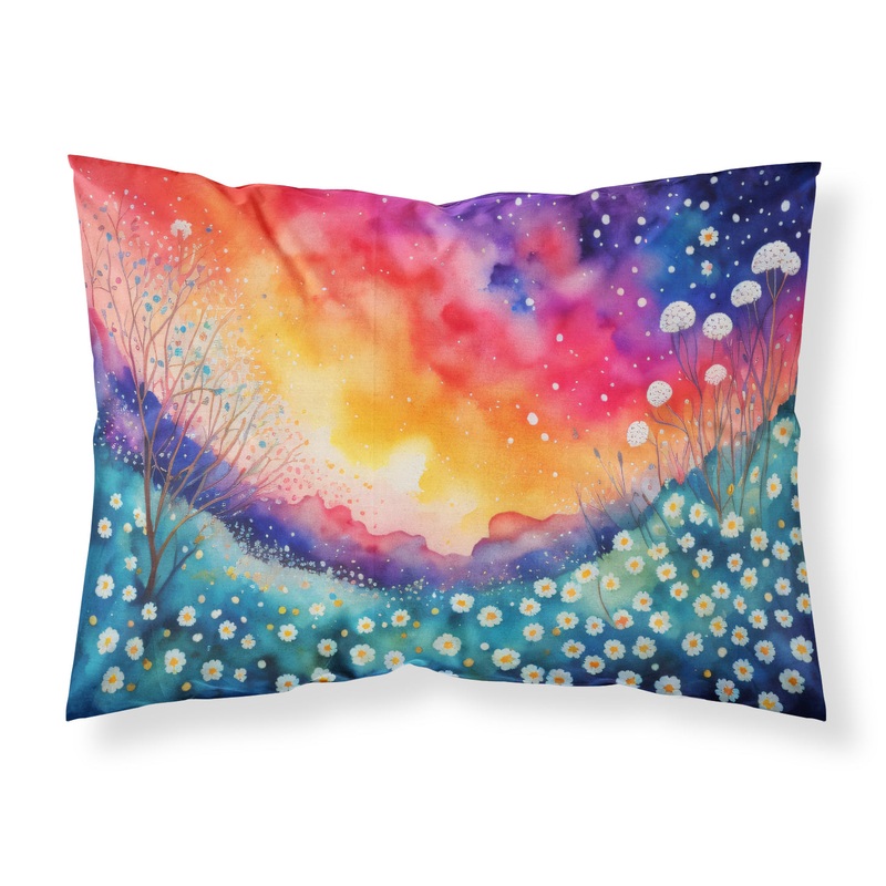 Gypsophila in Color Fabric Standard Pillowcase  Artistic Decorative Front, White Back