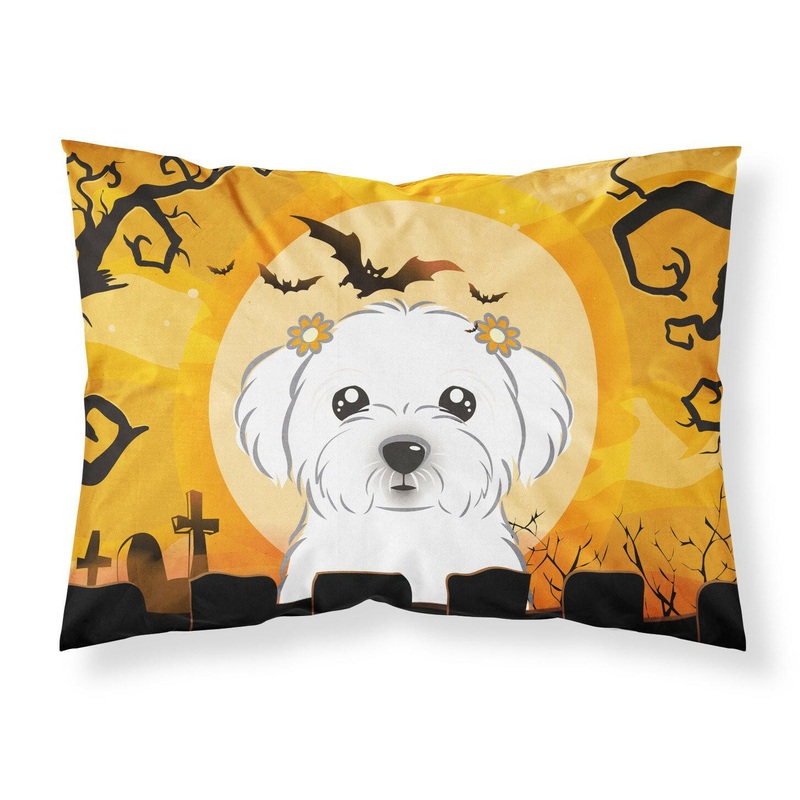 Halloween Maltese Fabric Standard Pillowcase  Artistic Decorative Front, White Back BB1766PILLOWCASE
