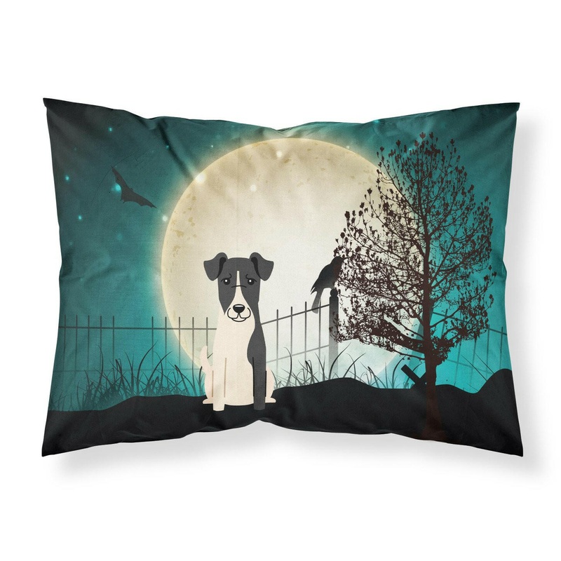 Halloween Scary Smooth Fox Terrier Fabric Standard Pillowcase  Artistic Decorative Front, White Back BB2288PILLOWCASE