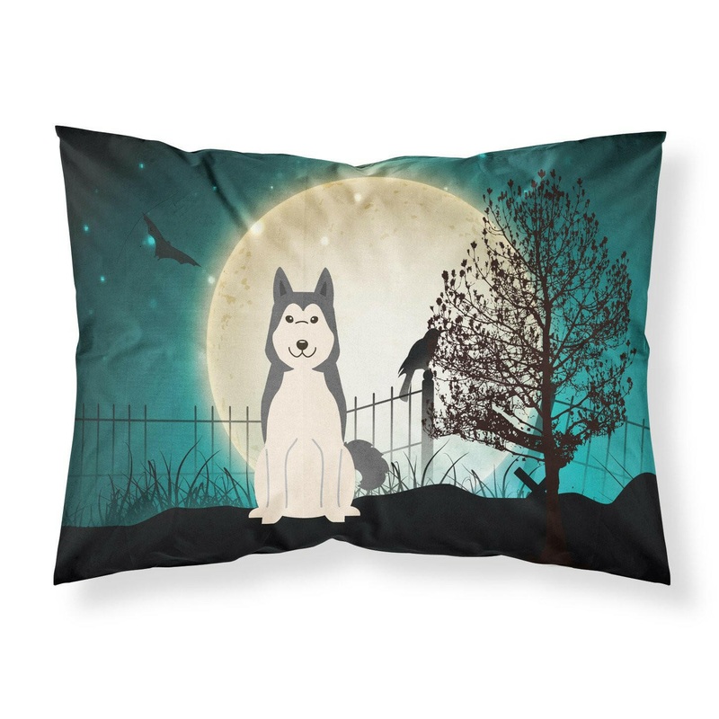 Halloween Scary West Siberian Laika Spitz Fabric Standard Pillowcase  Artistic Decorative Front, White Back BB2215PILLOWCASE