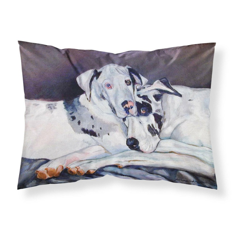 Harlequin Natural Great Danes Standard Pillowcases  Artistic Decorative Front, Crisp White Back